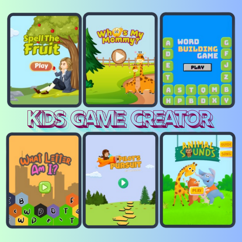 Kids Game Creator + Editable Templates to Create Unlimited Games for Kids, and Start Earning Money